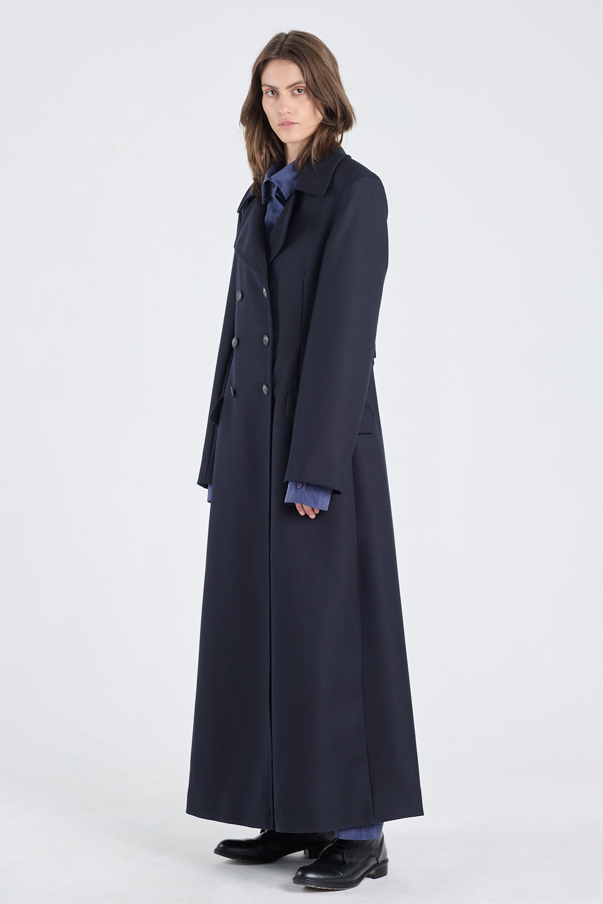 Dark blue tailored winter coat