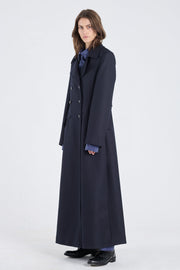 Dark blue tailored winter coat