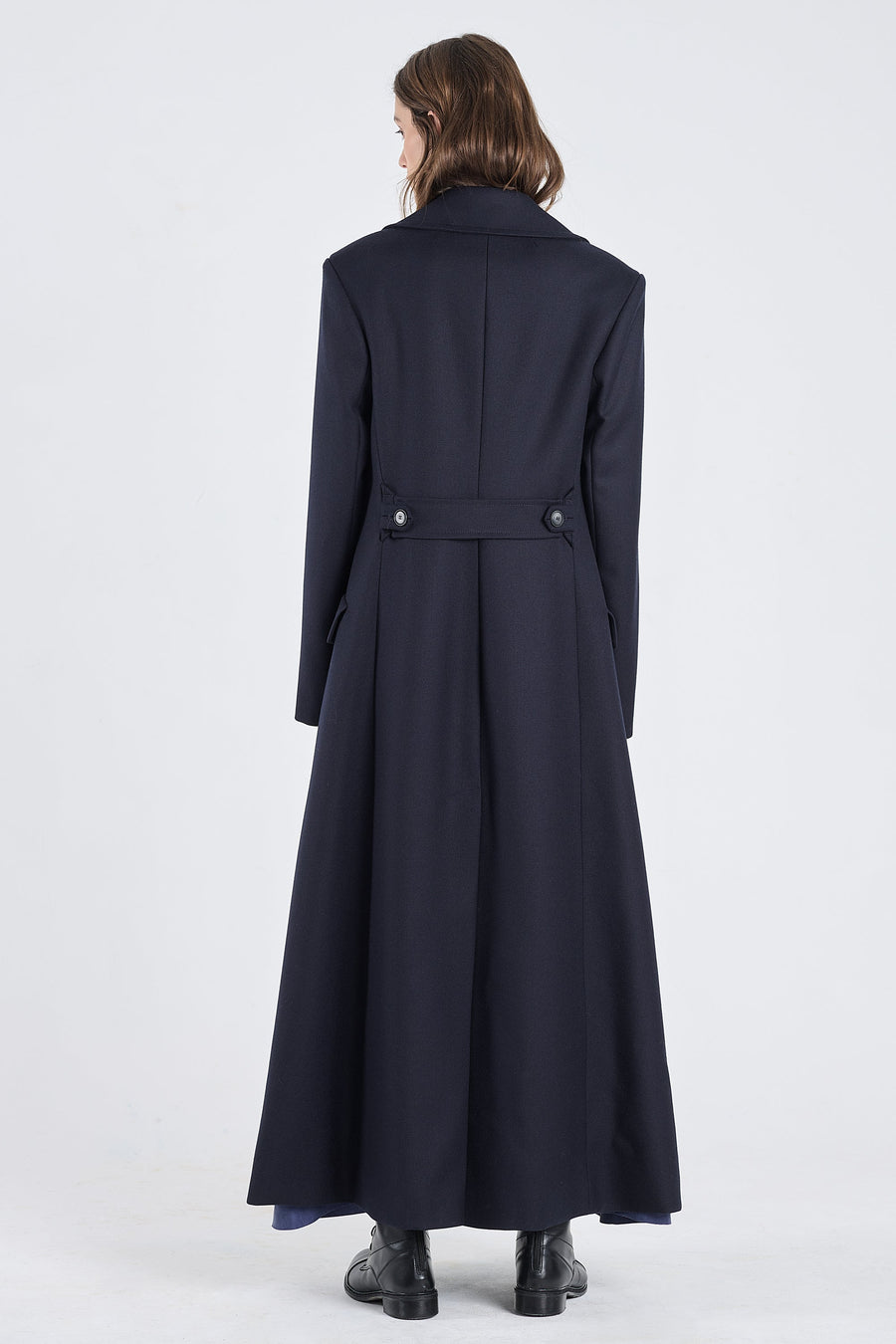 Dark blue tailored winter coat
