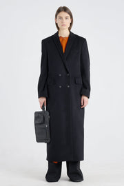 Black wool&cashmere tailored coat