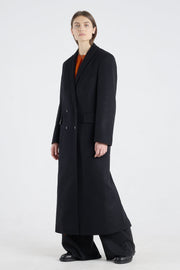 Black wool&cashmere tailored coat