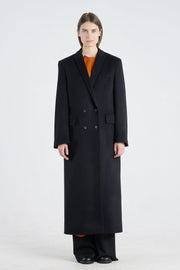 Black wool&cashmere tailored coat