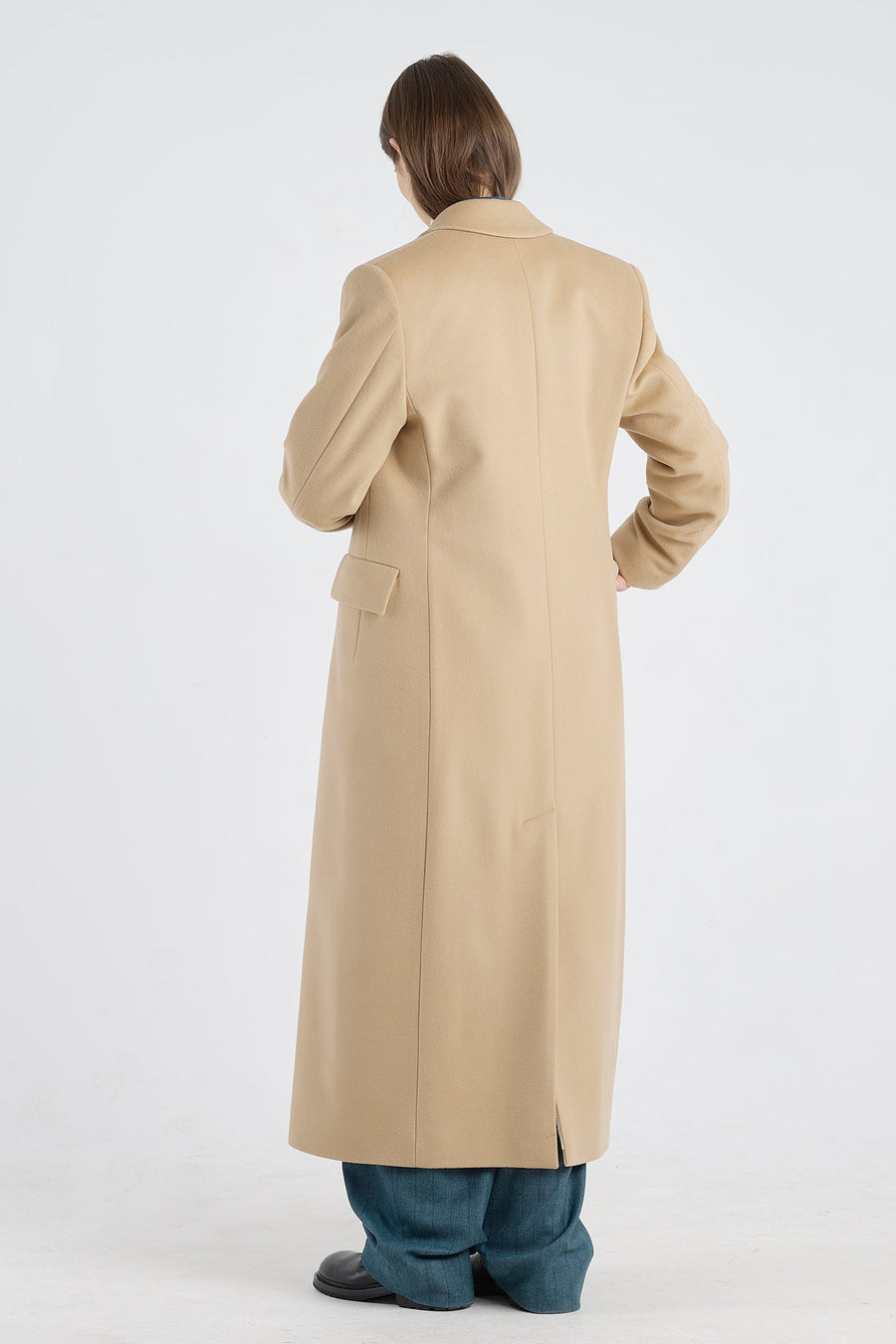 Oatmeal wool&cashmere tailored coat