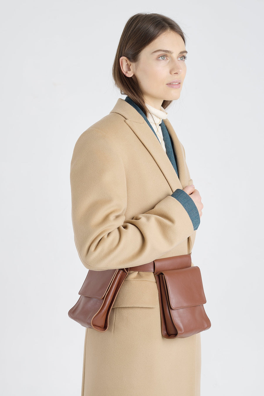 Oatmeal wool&cashmere tailored coat