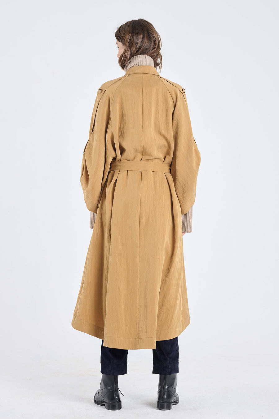 Tawny beige lyocell coat dress