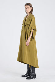 Khaki lyocell coat dress