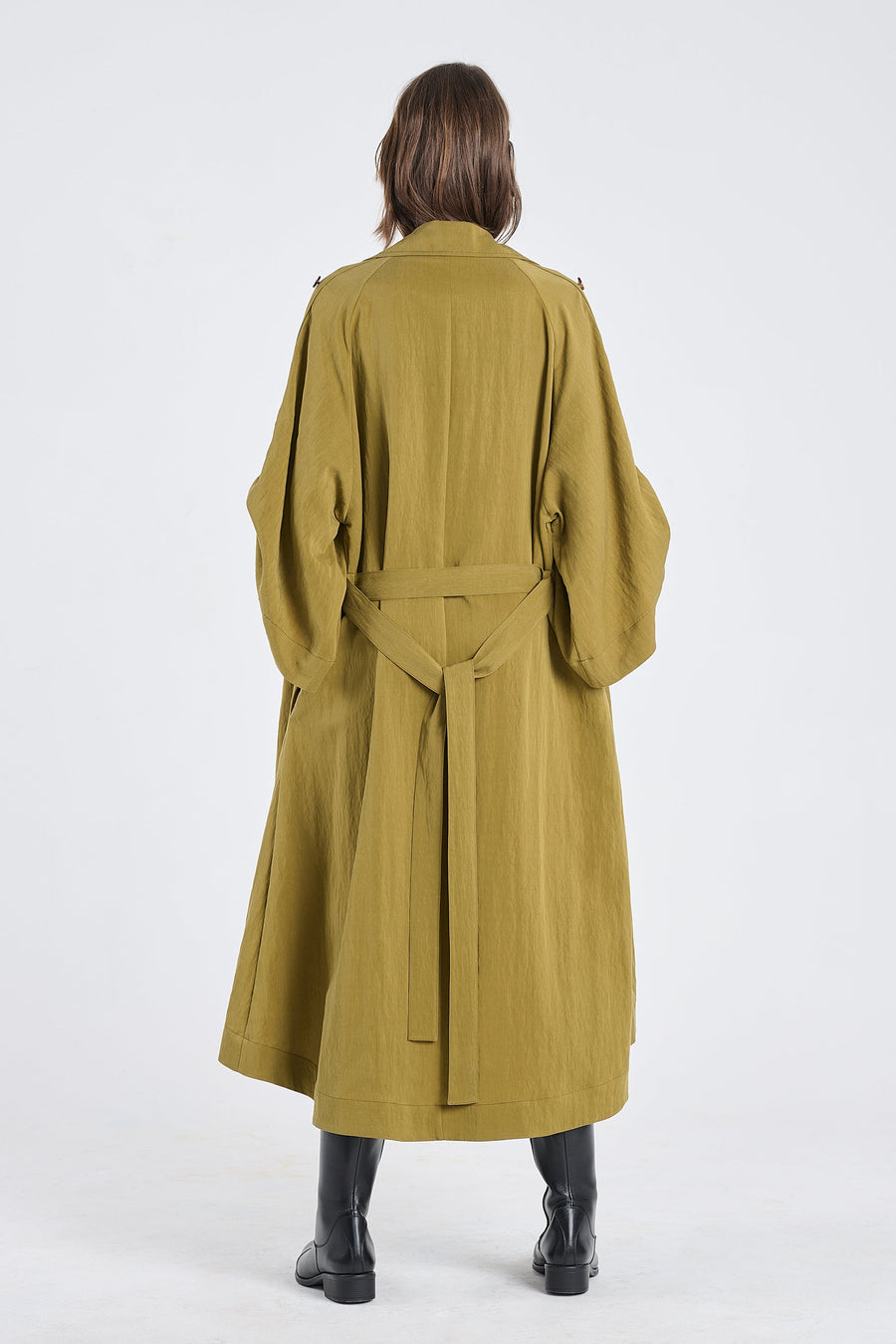 Khaki lyocell coat dress
