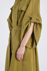 Khaki lyocell coat dress