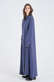 Blue tencel slit sleeve dress