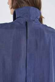 Blue tencel slit sleeve dress