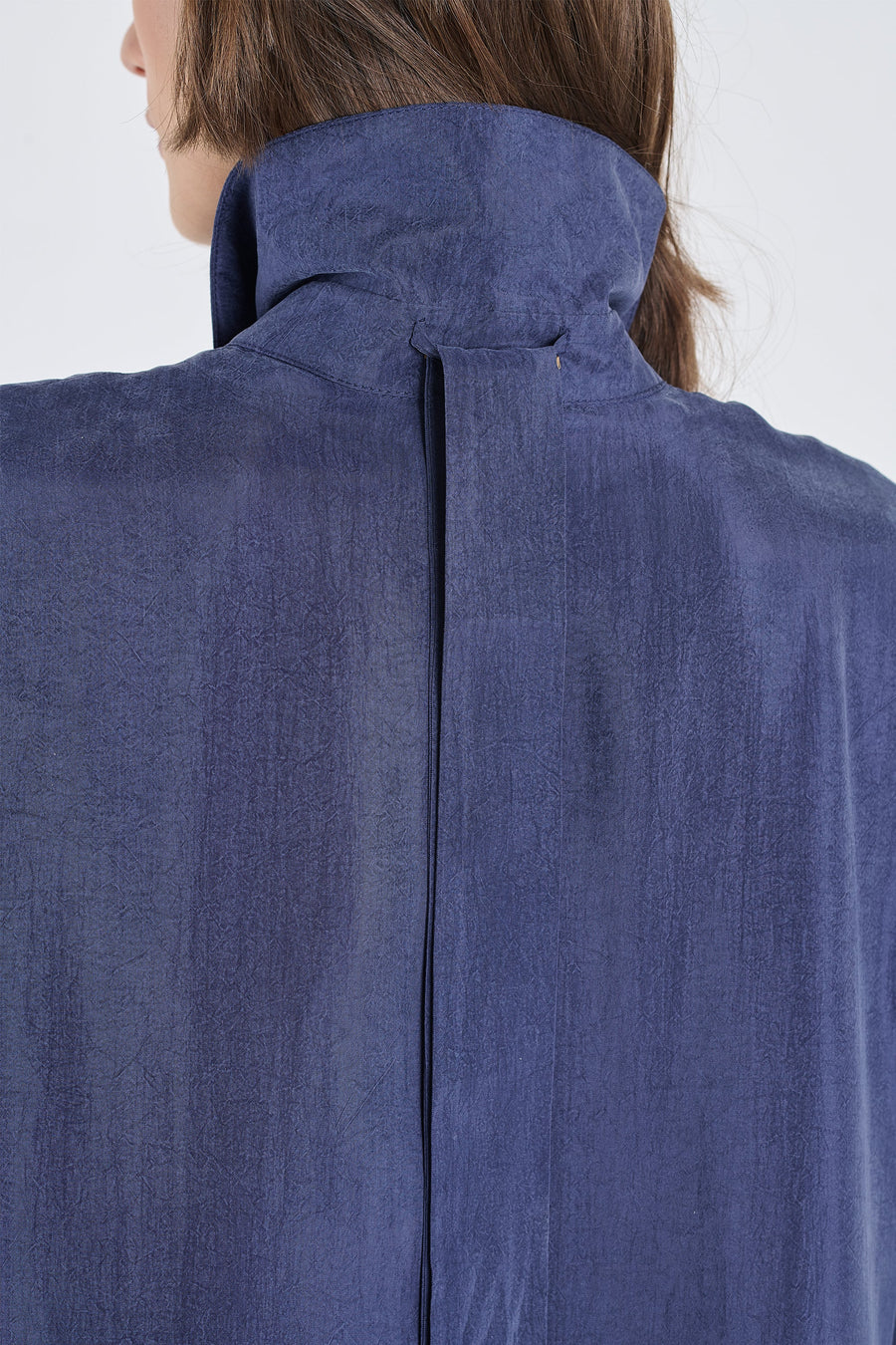 Blue tencel slit sleeve dress