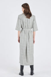 Salt&pepper wool dress with shoulder pads