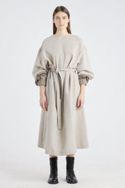 Grey beige wool light dress