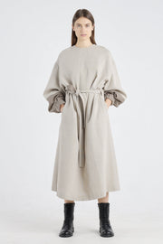 Grey beige wool light dress