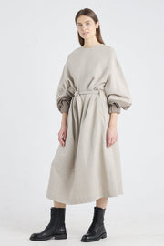 Grey beige wool light dress