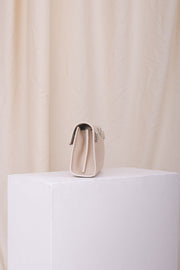 Light beige aniline leather multi-strap bag