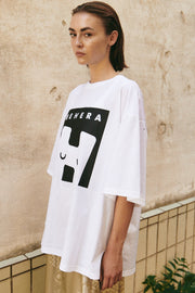 White cotton jersey "H-LOGO" boxy t-shirt