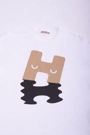 White cotton jersey ''H-LOGO REFLECTION'' t-shirt