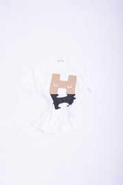 White cotton jersey ''H-LOGO REFLECTION'' t-shirt