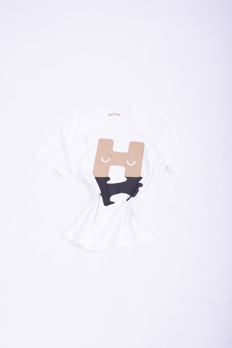 White cotton jersey ''H-LOGO REFLECTION'' t-shirt