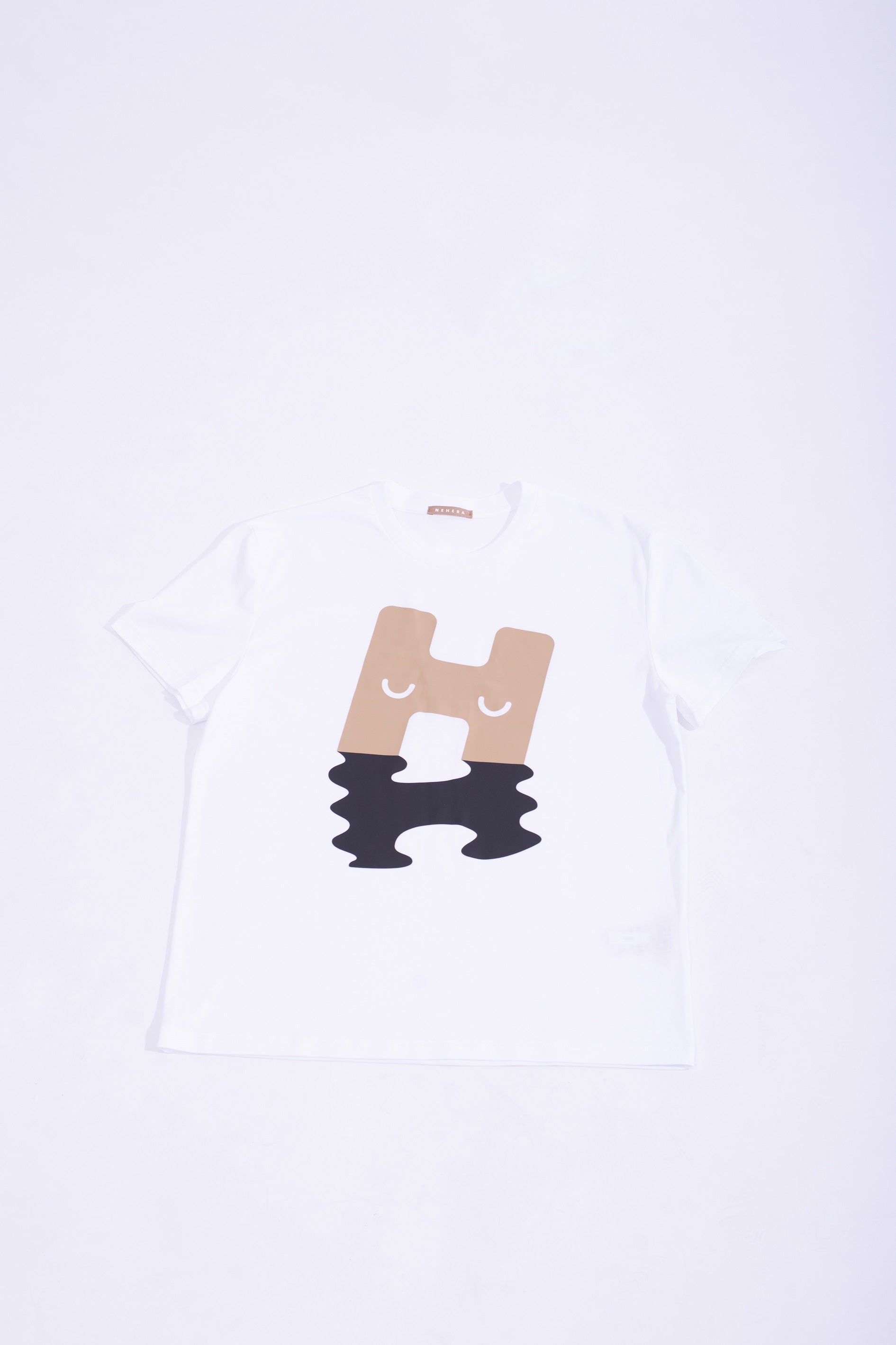 White cotton jersey ''H-LOGO REFLECTION'' t-shirt