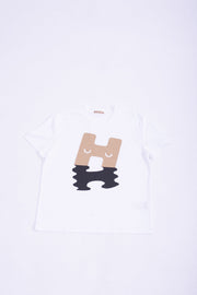 White cotton jersey ''H-LOGO REFLECTION'' t-shirt