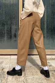 Brown beige flannel wool pants