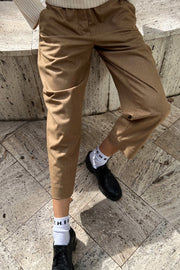 Brown beige flannel wool pants