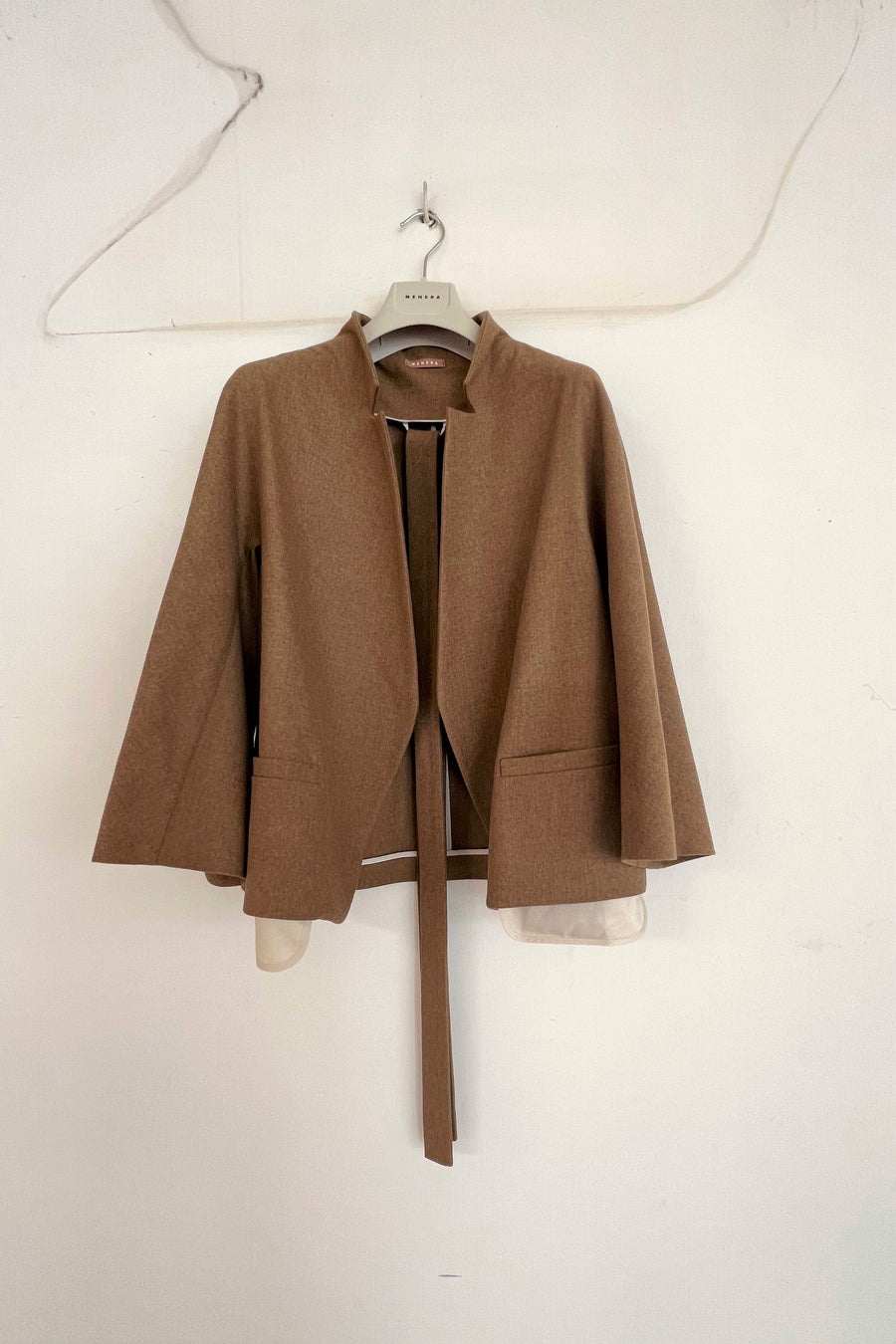 Brown beige merino flannel jacket
