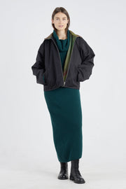 Multicolor warp print cotton reversible jacket