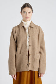 Beige brown wool chore jacket
