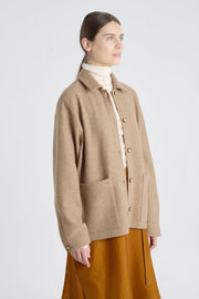 Beige brown wool chore jacket
