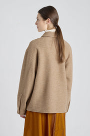 Beige brown wool chore jacket