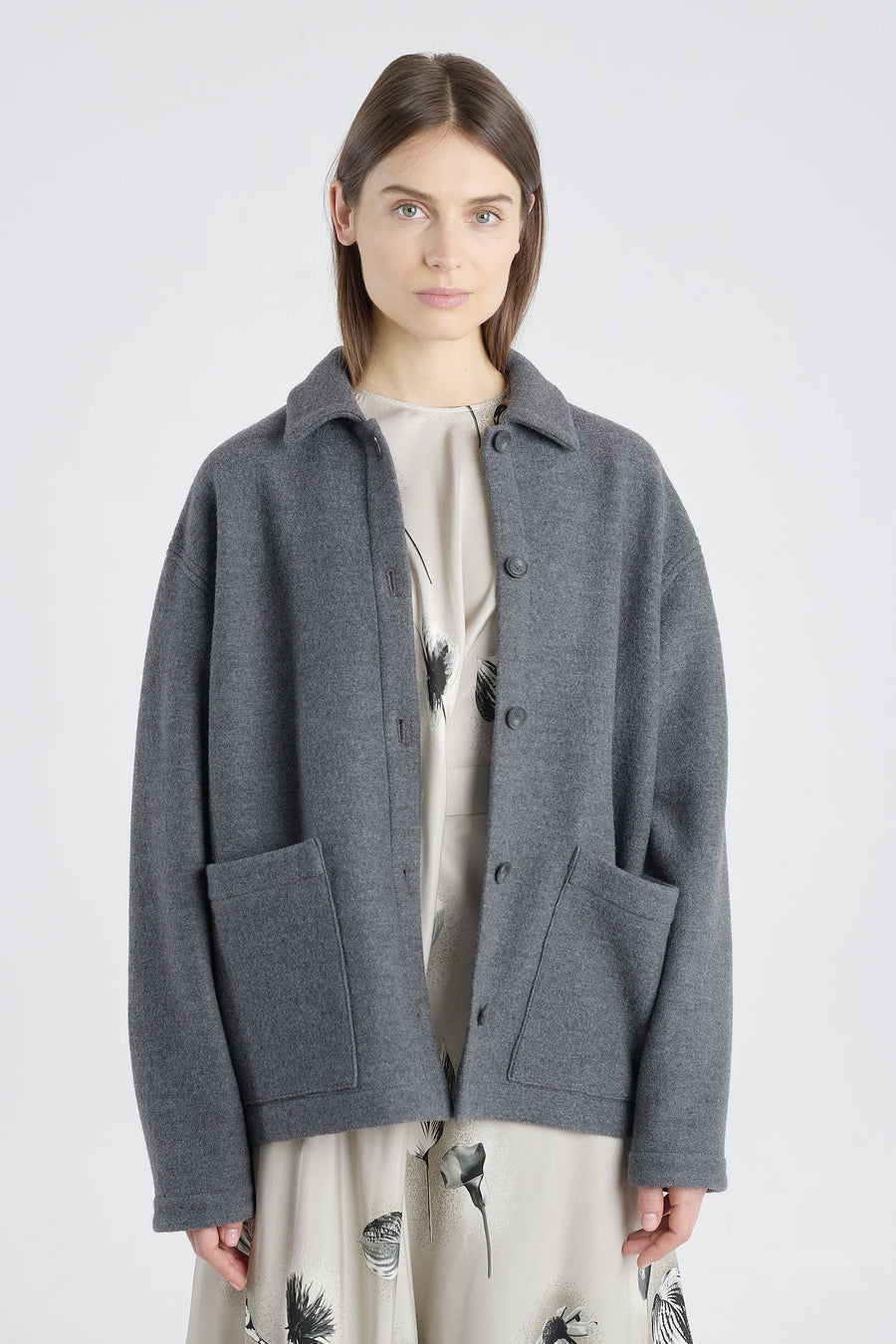 Grey wool chore jacket