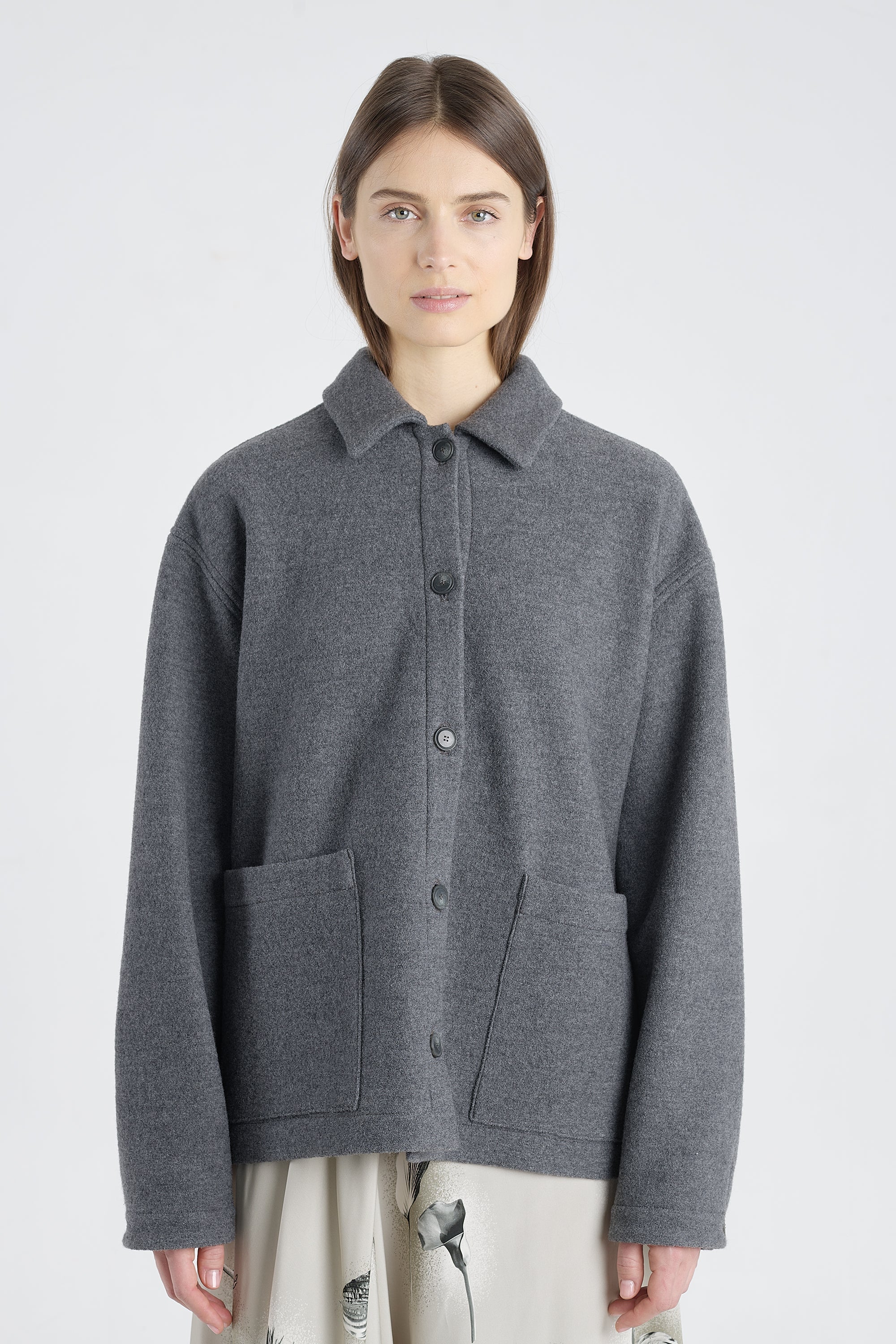 Grey wool chore jacket