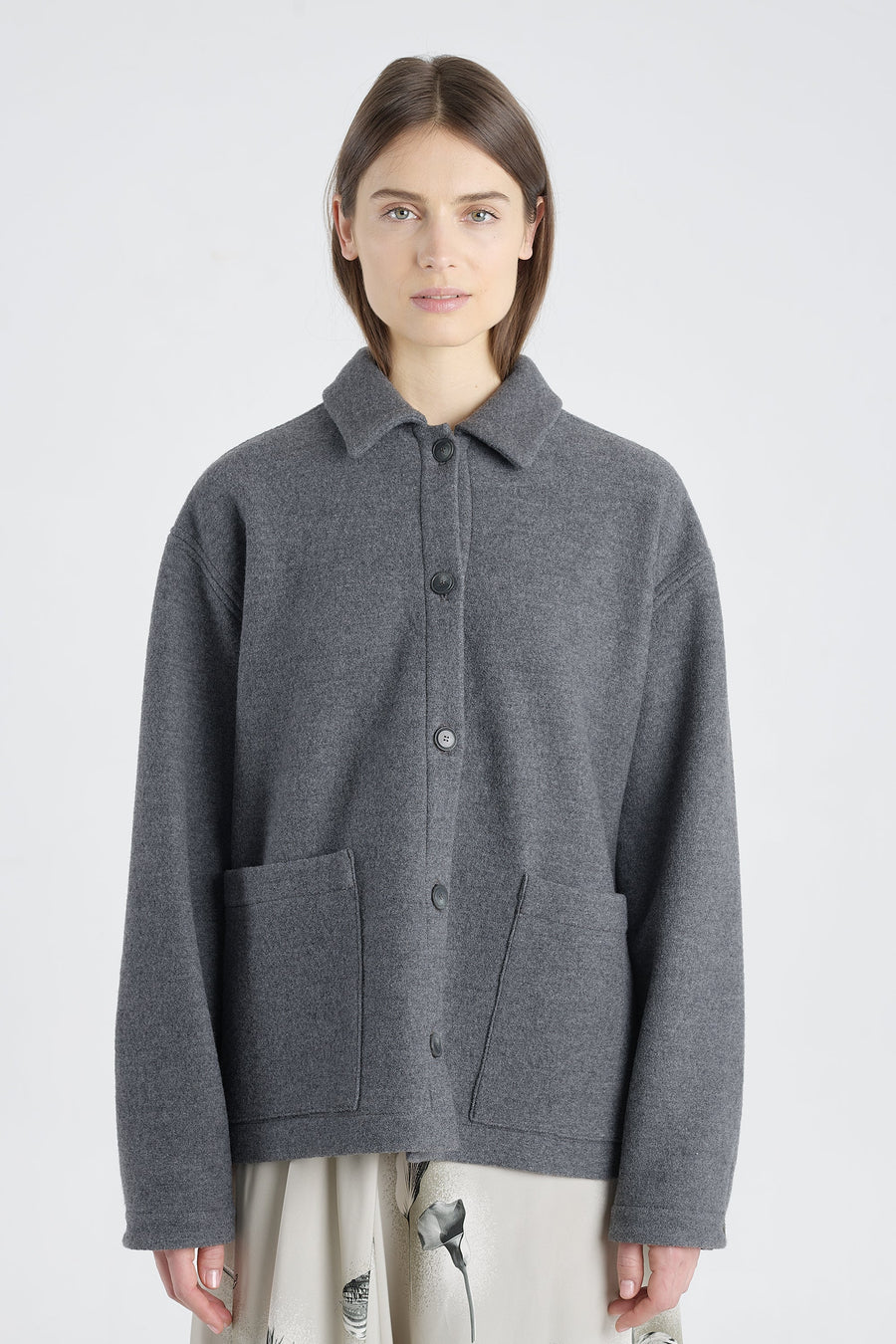 Grey wool chore jacket