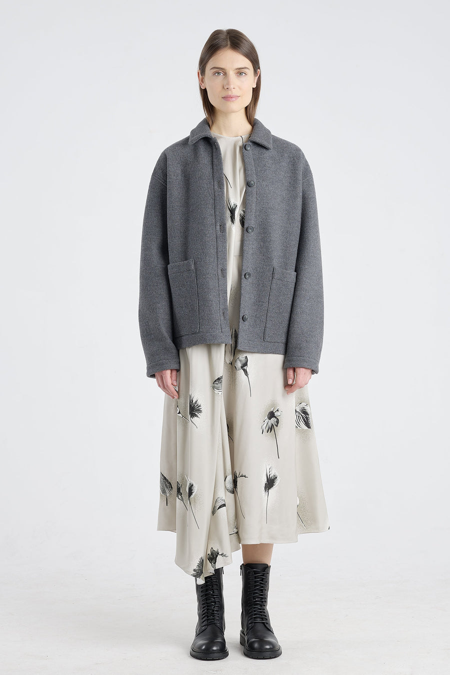 Grey wool chore jacket
