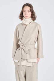 Grey beige merino flannel jacket
