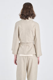 Grey beige merino flannel jacket