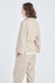 Grey beige merino flannel jacket