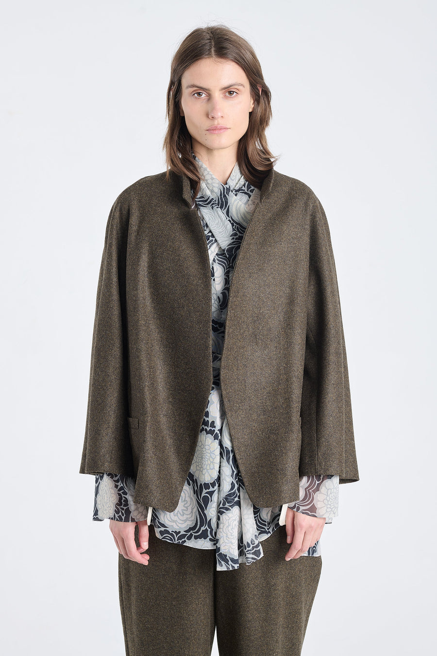 Khaki merino flannel jacket
