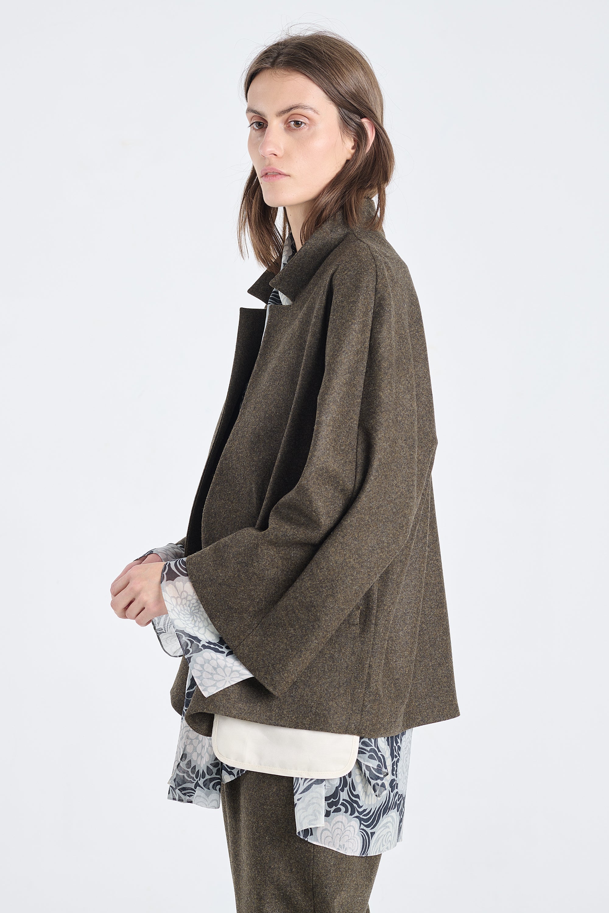 Khaki merino flannel jacket