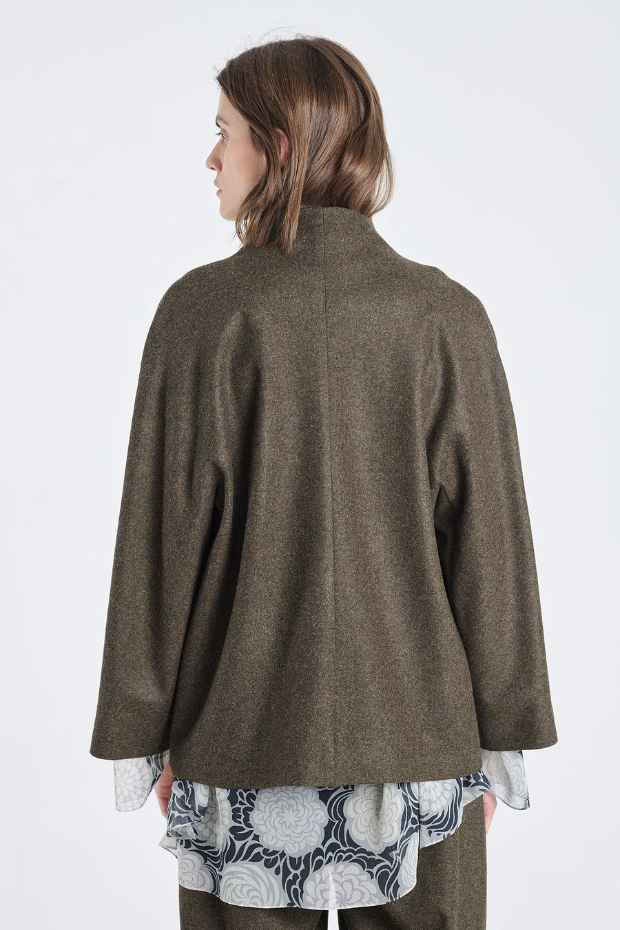 Khaki merino flannel jacket