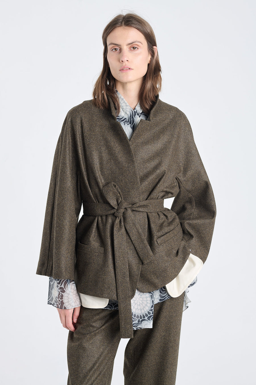 Khaki merino flannel jacket