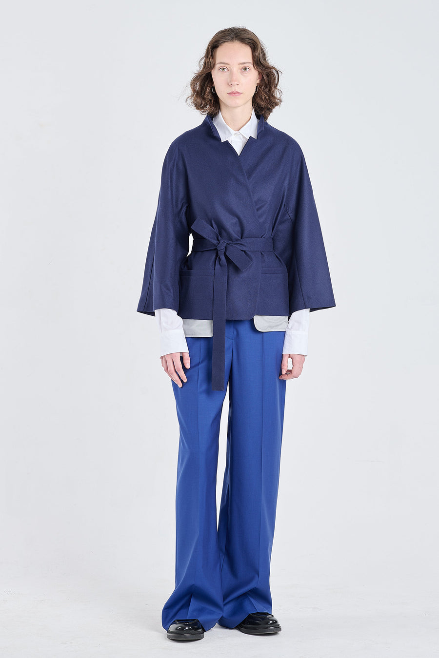 Prussian blue merino flannel jacket