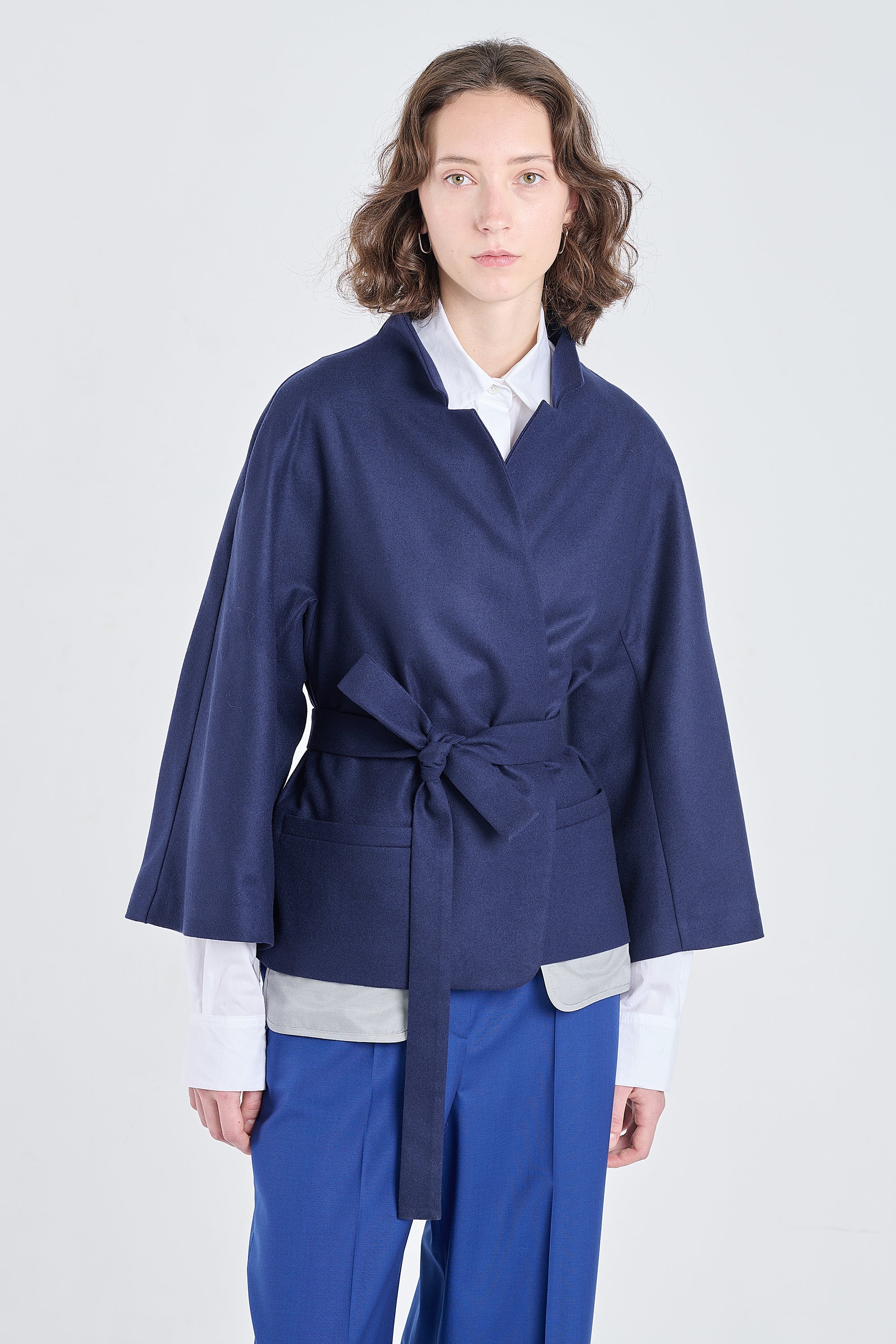 Prussian blue merino flannel jacket