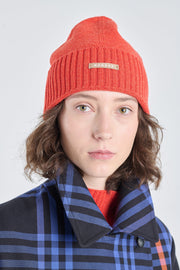 Brick red extra fine merino beanie