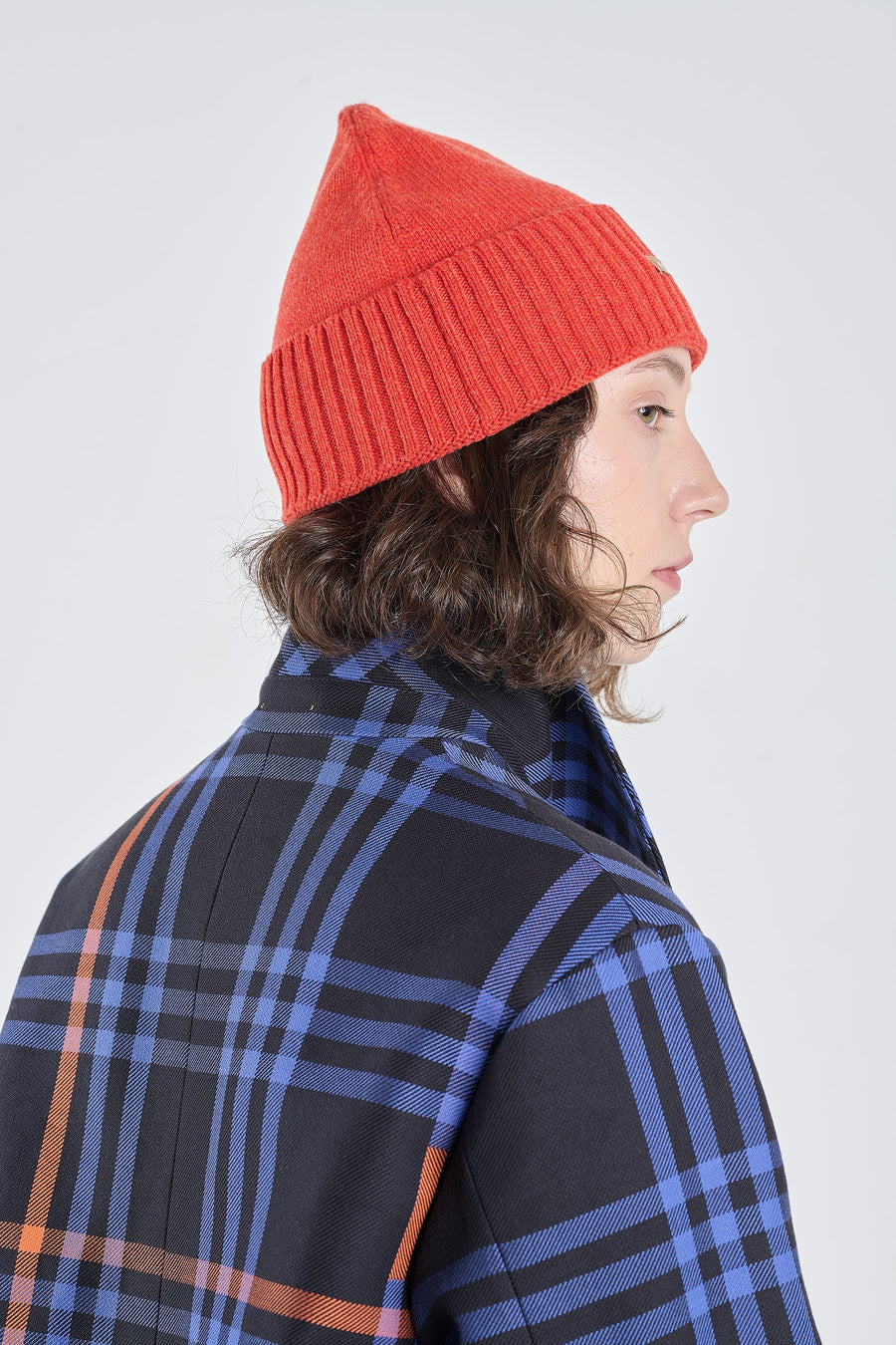 Brick red extra fine merino beanie