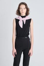 Pink&grey cashmere triangle scarf