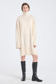 Pearl cashmere turtleneck dress
